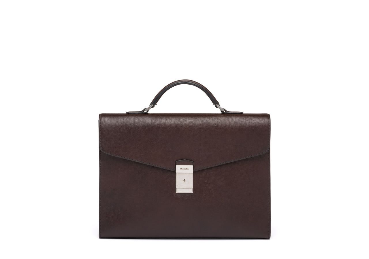 St James Leather Briefcase Uomo Coffee