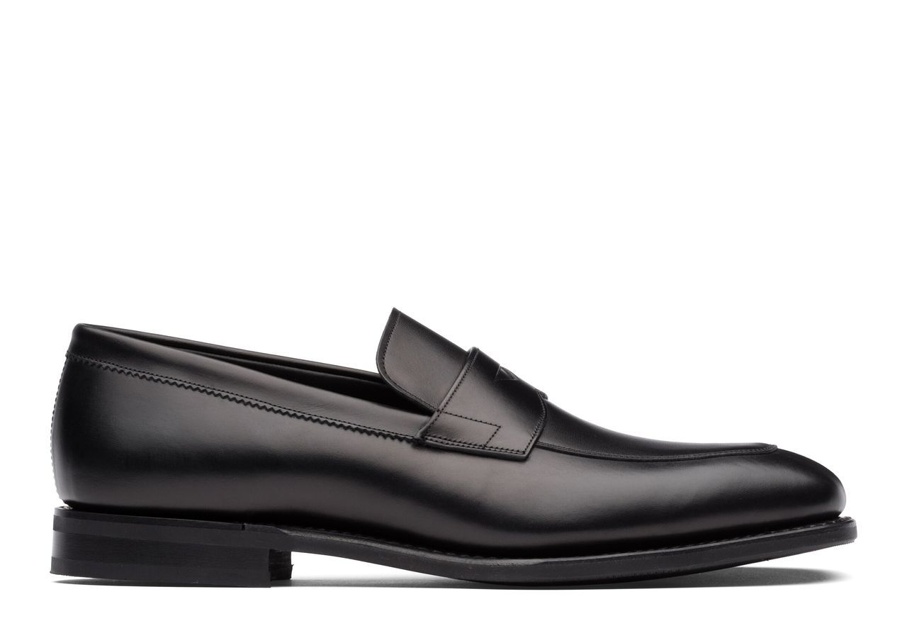 Calf Leather Loafer Uomo Black Size 10, 5