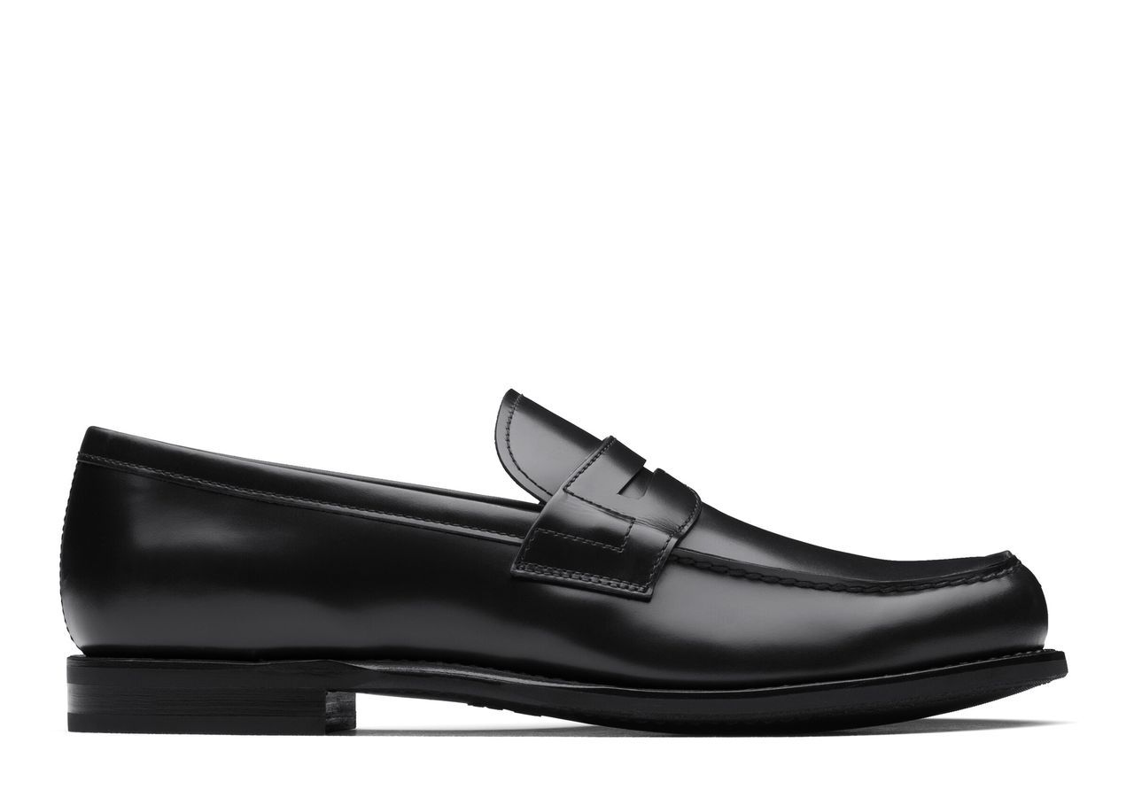 Bright Calf Leather Loafer Uomo Black Size 10, 5