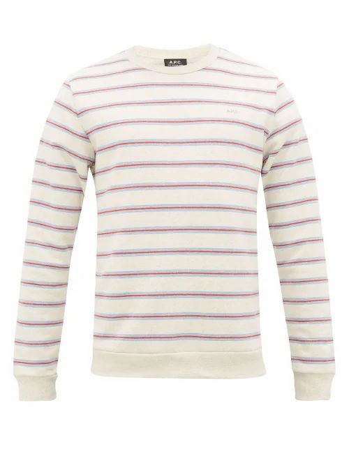 A.P.C. - Tate Striped Cotton-blend Sweatshirt - Mens - Cream Multi