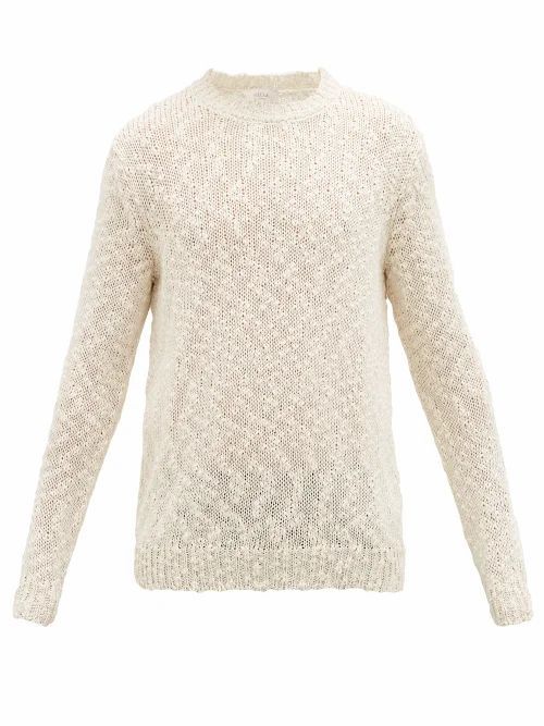 Altea - Knitted Slubbed-cotton Sweater - Mens - Cream