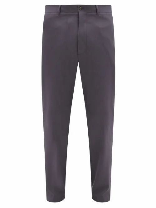 Rochas - Wool-blend Gabardine Trousers - Mens - Silver