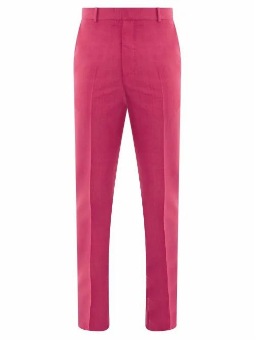 Alexander Mcqueen - Wool-blend Slim-fit Suit Trousers - Mens - Pink