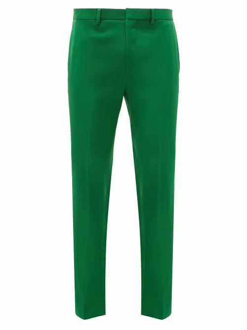 Givenchy - Slit-ankles Tailored Suit Trousers - Mens - Green