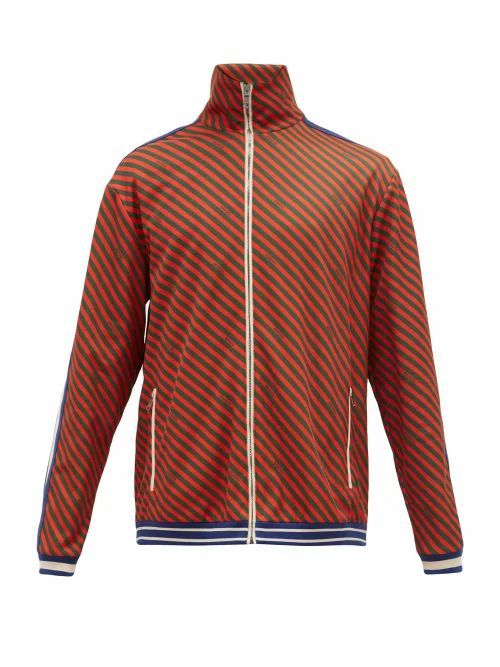 Gucci - Striped Jersey Track Jacket - Mens - Orange Multi