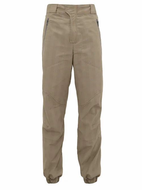 Boramy Viguier - Prince Of Wales-check Technical Trousers - Mens - Grey