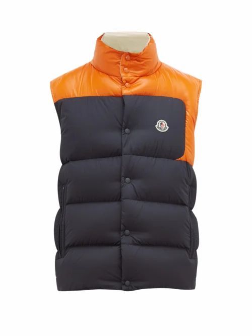 Moncler - Cadenet Contrast Quilted Down Gilet - Mens - Navy