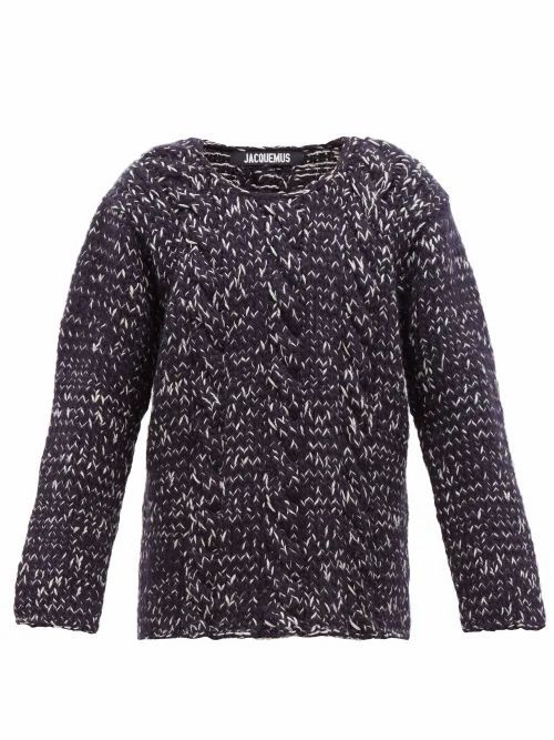 Jacquemus - Berger Cable-knit Wool Sweater - Mens - Navy