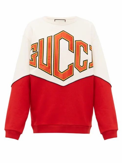 Gucci - Satin Logo-appliqué Cotton Sweatshirt - Mens - Multi
