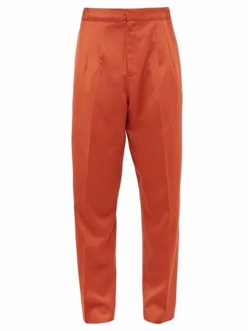 Marques'almeida - Oversized Virgin Wool Trousers - Mens - Orange