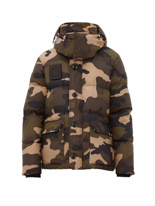 Moncler - Dary Camouflage Down-filled Cotton Jacket - Mens - Khaki Multi