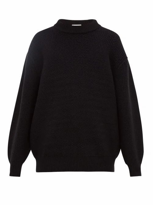 Raey - Slip-stitch Wool-blend Sweater - Mens - Black