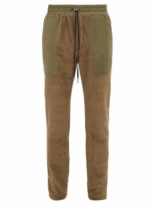 Amiri - Panelled Technical-fleece Track Pants - Mens - Green