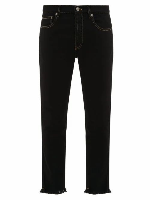 Givenchy - Ripped Hem Slim-leg Jeans - Mens - Black