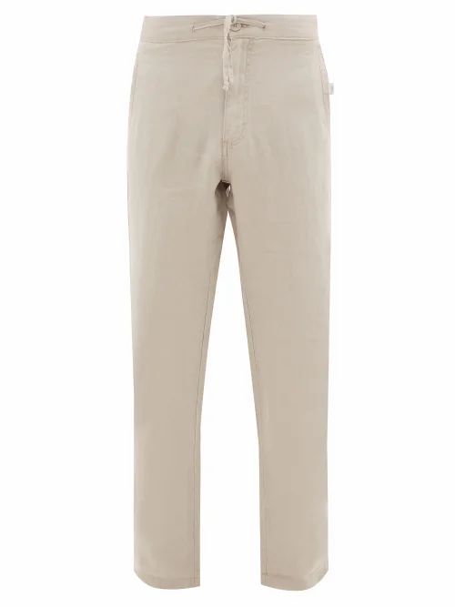 Onia - Collin Linen Trousers - Mens - Beige
