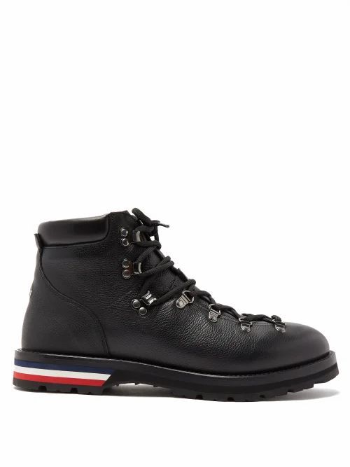 Moncler - Peak Lace-up Leather Boots - Mens - Black
