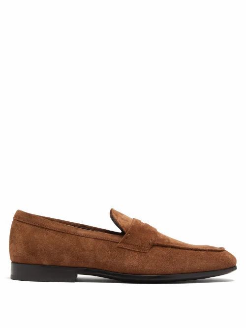 Tod's - Suede Penny Loafers - Mens - Brown