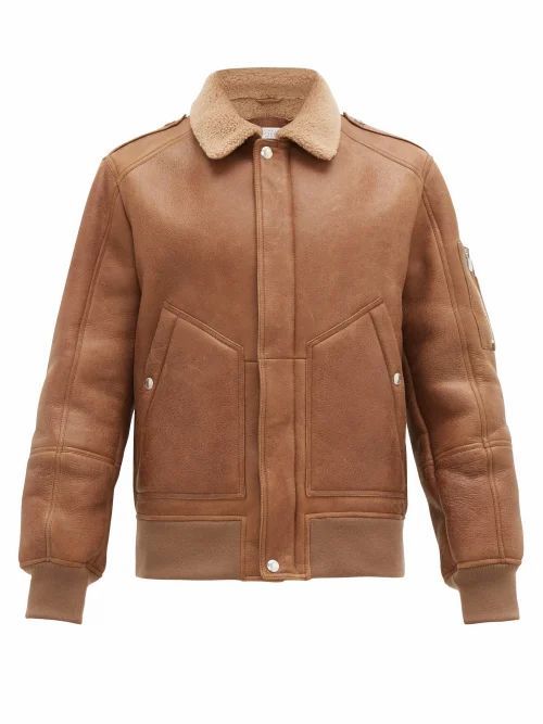 Brunello Cucinelli - Patch-pocket Shearling Jacket - Mens - Brown