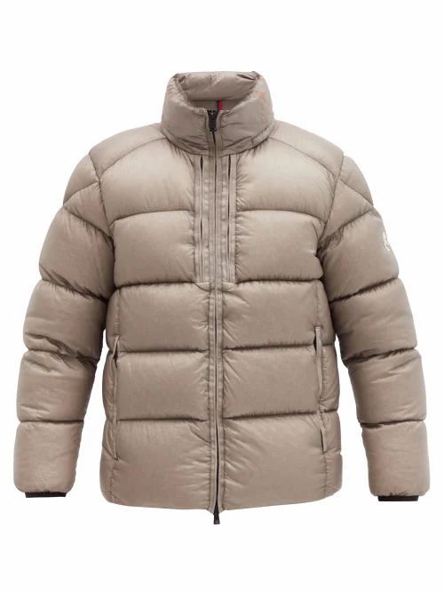 Cevenne Logo-patch Quilted Down Jacket - Mens - Grey