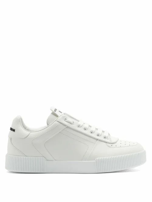 Dolce & Gabbana - Miami Logo-embossed Leather Trainers - Mens - White