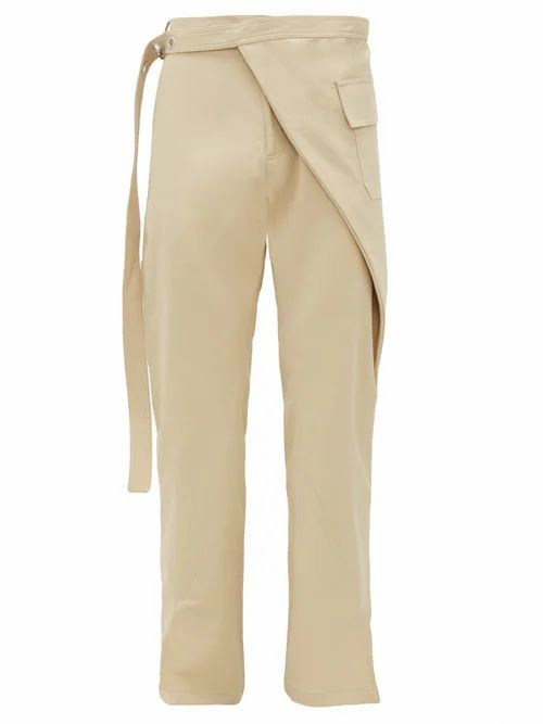 Bianca Saunders - Wrapped-waist Cotton-blend Trousers - Mens - Cream