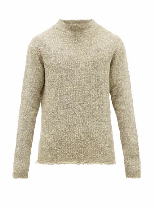 424 - Raw-edged Bouclé-knit Sweater - Mens - Grey
