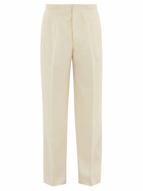 King & Tuckfield - Grant Straight-leg Cotton Trousers - Mens - Cream