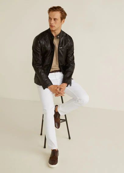 Zipper Napa biker jacket