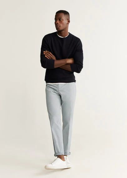 Tapered fit checked trousers
