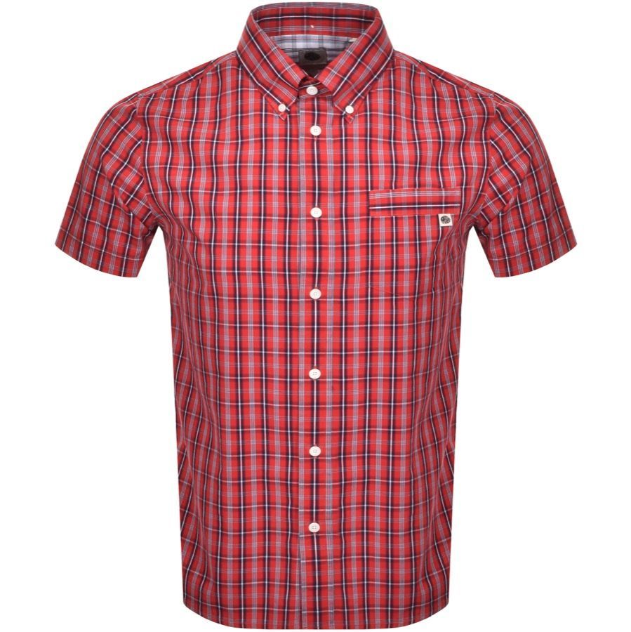 Greaves Check Short Sleeved Shirt Red