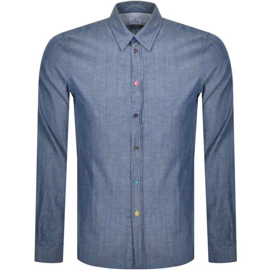 PS By Paul Smith Long Sleeved Denim Shirt Blue