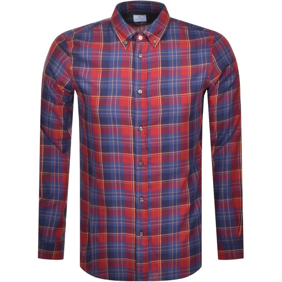 PS By Paul Smith Long Sleeved Check Shirt Red