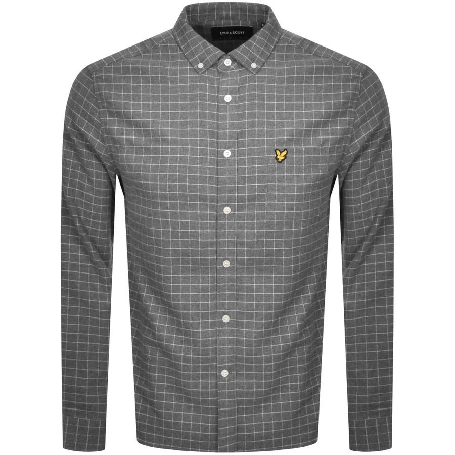 Grid Check Long Sleeve Shirt Grey