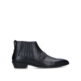Mens Kg Kurt Geiger Jaxblack Leather Ankle Boots, 9 UK