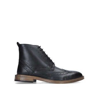 Mens Kg Kurt Geiger Boston2Black Leather Lace Up Boots, 7 UK