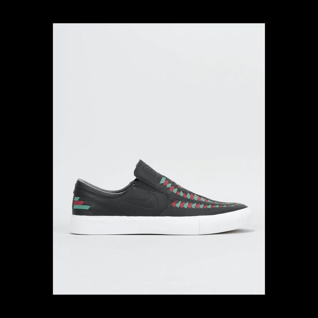 Zoom Janoski Slip RM Crafted Skate Shoes - Black/Bicoastal-Red (UK 6)