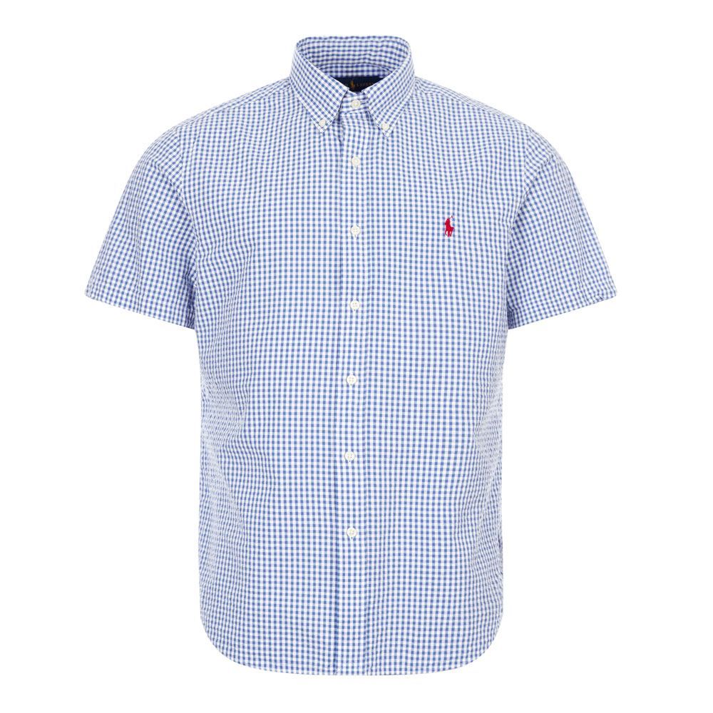 Short Sleeve Shirt Gingham - Blue / White