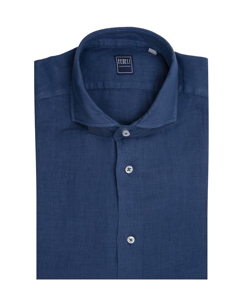 Midnight Blue Linen Man Shirt