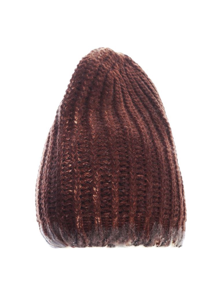 Bicolor Corn Cob Stitch Hat With Destroyed Effect