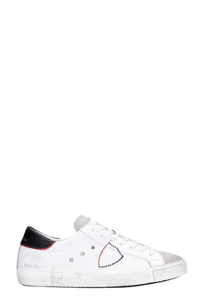 Prsx L Sneakers In White Suede And Leather