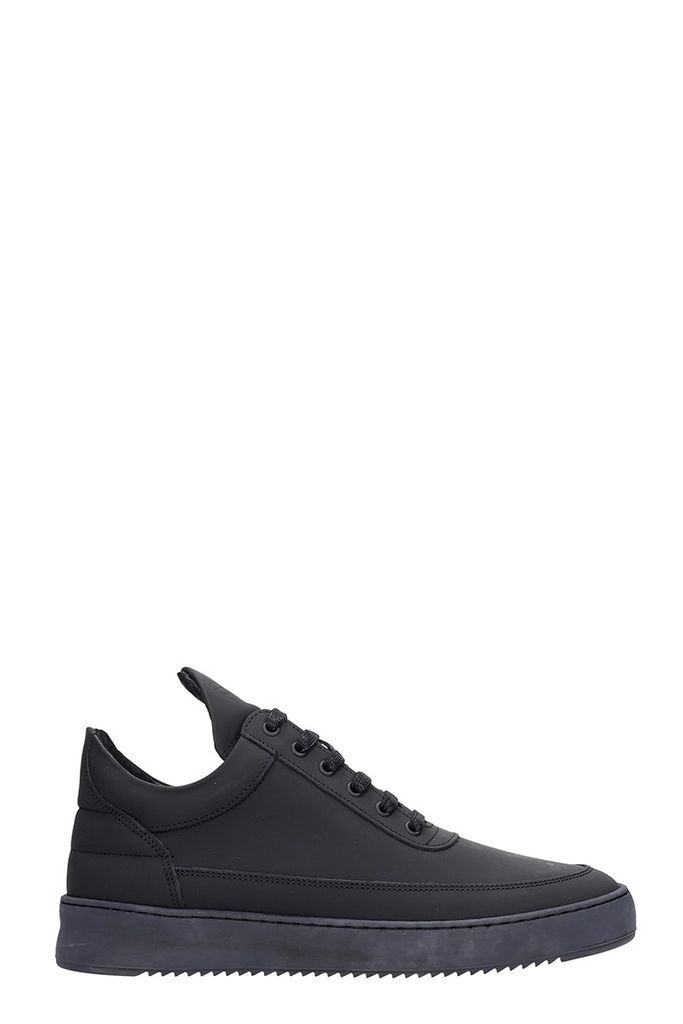 Low Top Ripple Sneakers In Black Rubber/plasic