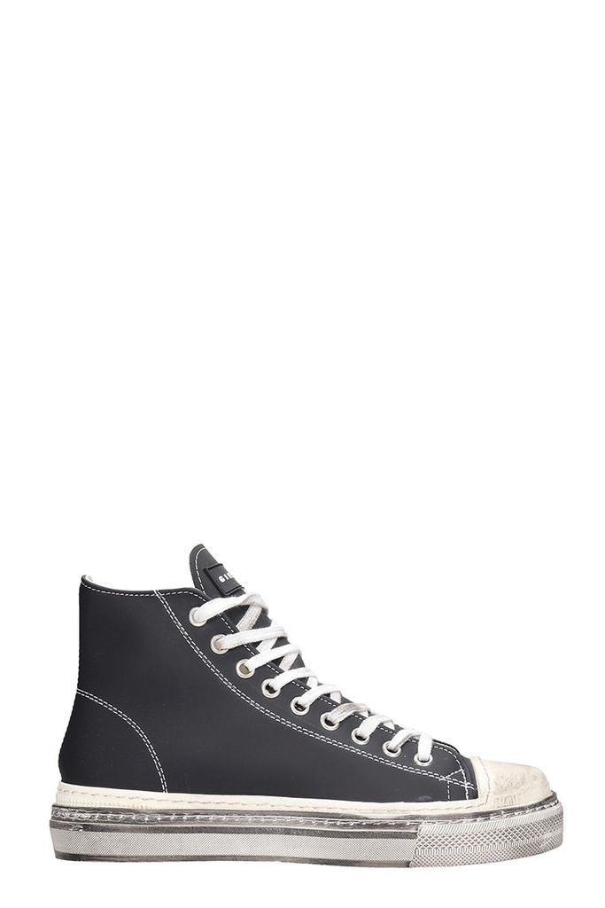 J.m. High Sneakers In Black Leather
