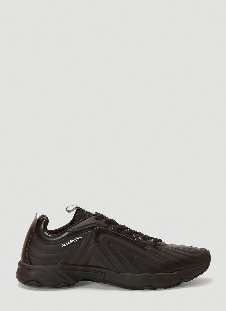 Buzz Faux-Leather Sneakers in Black