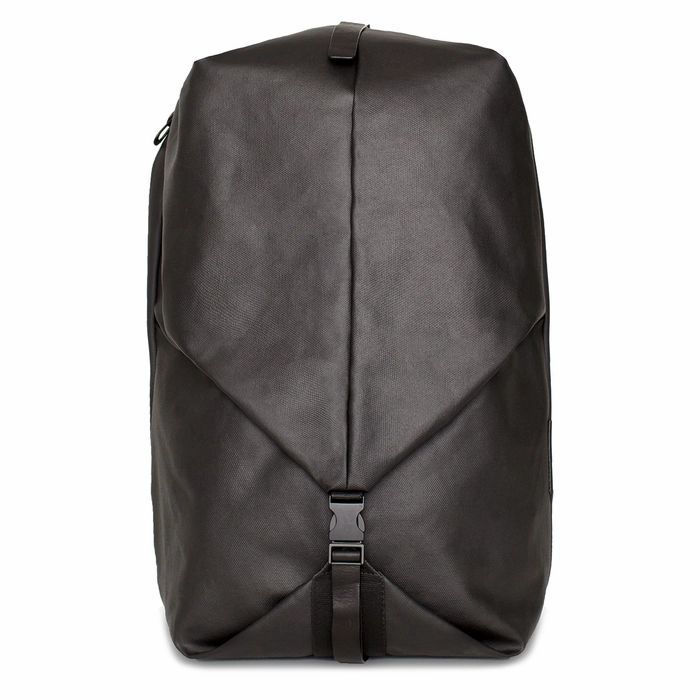 Oril Small Black Coated Canvas Backpack
