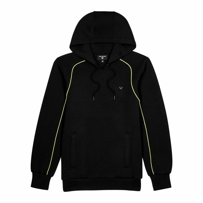 Black Hooded Neoprene Sweatshirt