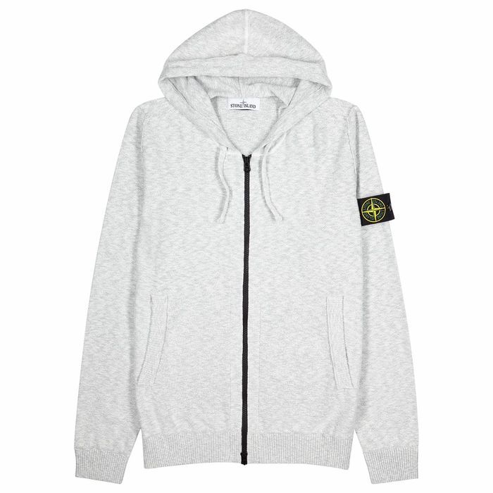 Grey Hooded Cotton-blend Sweatshirt