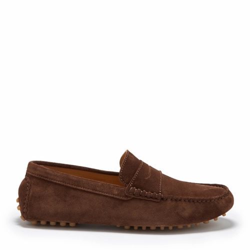 Penny Driving Loafers Brown Suede