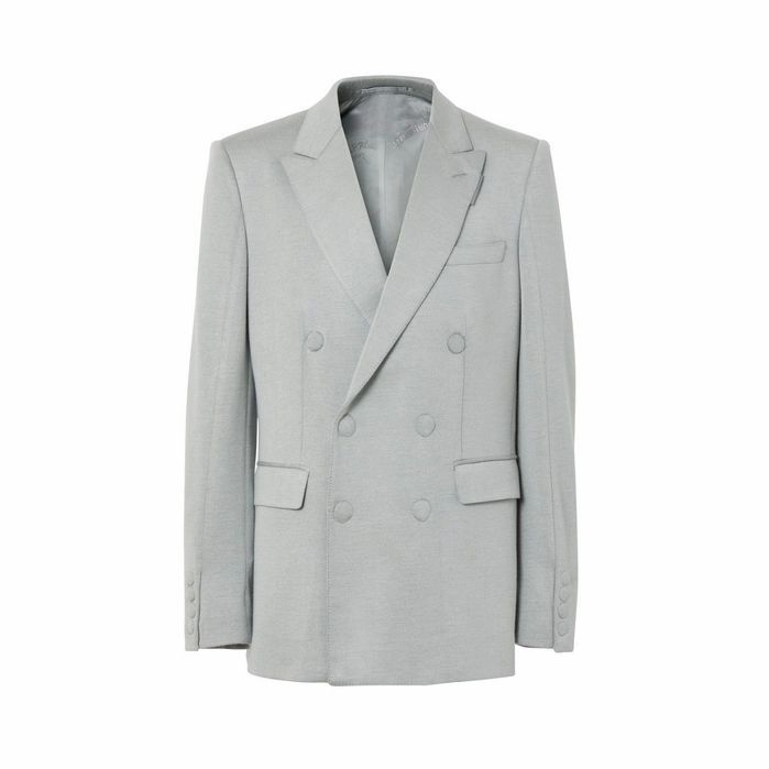English Fit Cashmere Silk Jersey Double-breasted Jacket