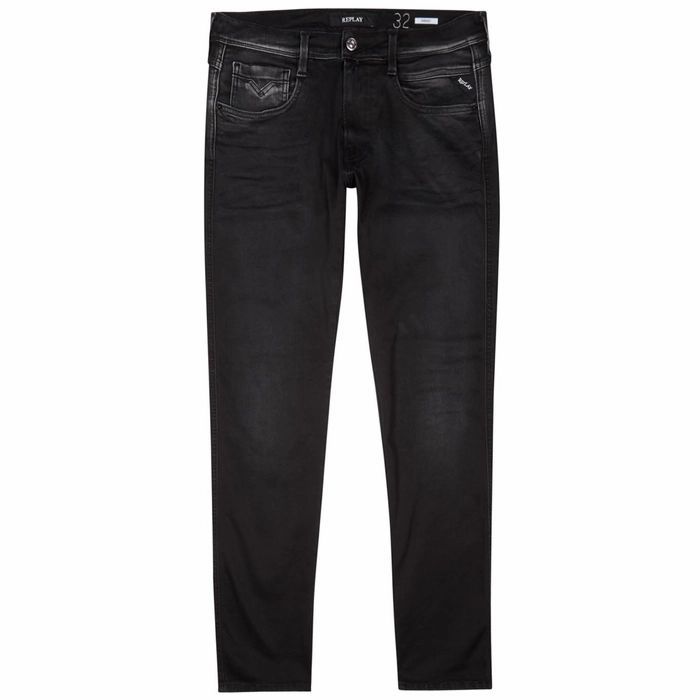 Anbass Hyperflex Black Slim-leg Jeans