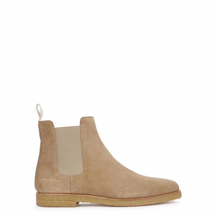 Sand Brushed Suede Chelsea Boots